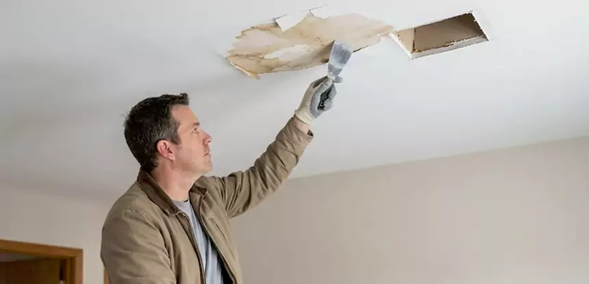 Ceiling Water Stain and Drywall Repair in Redan